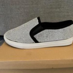 Slip on  black  & silver shoes